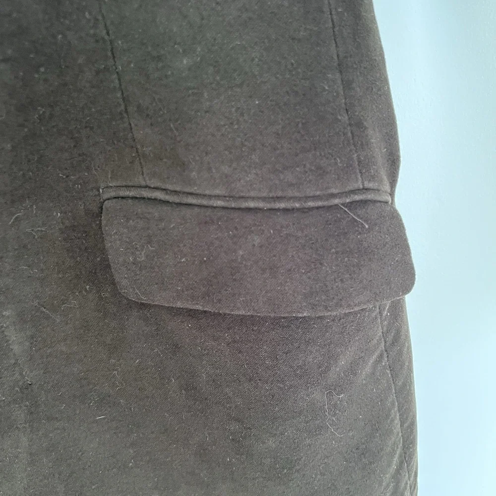 Banana Republic Mens L 100% Cotton Overcoat Brown Tailored Topcoat Hidden Button